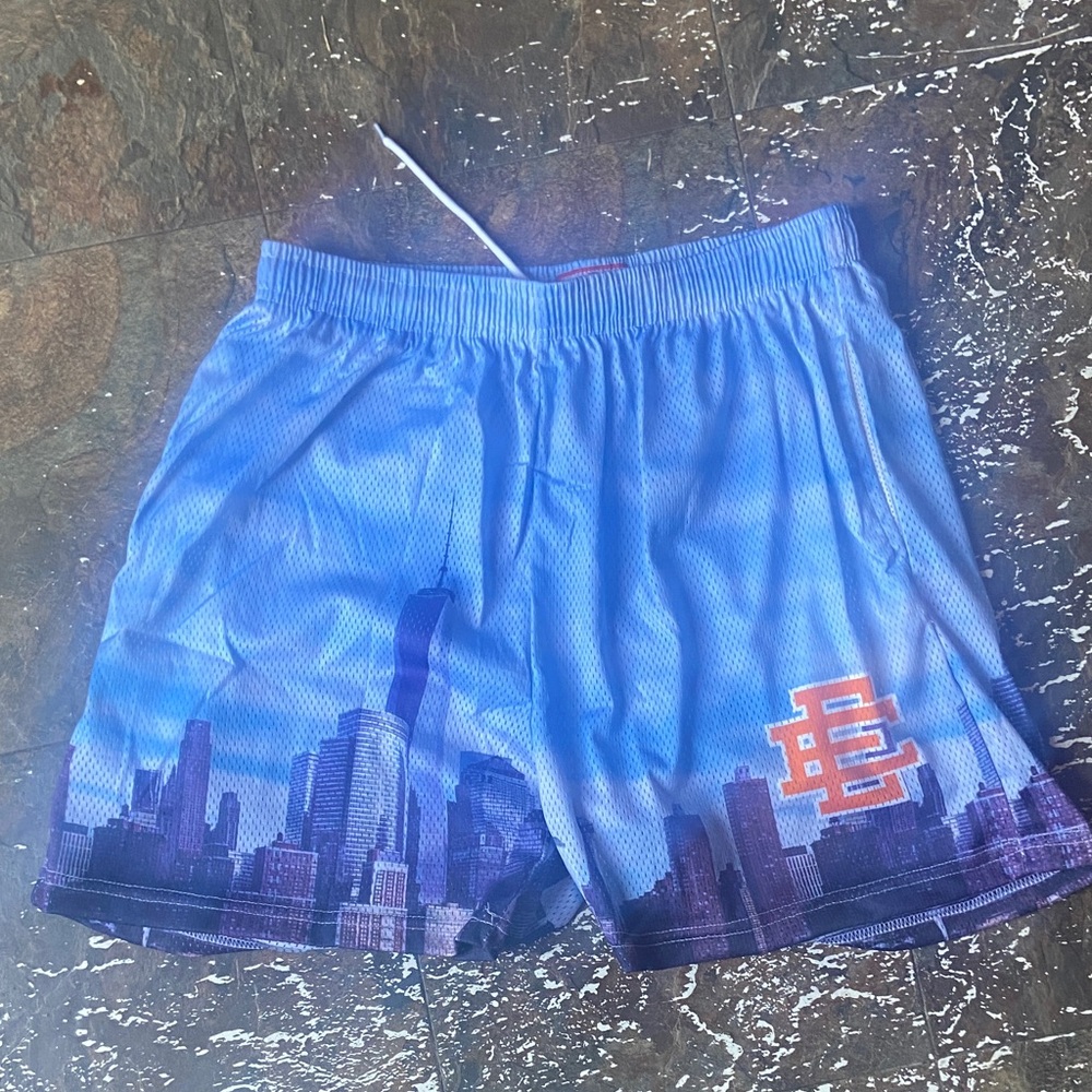 Eric Emanuel Blue Shorts 100 percent authentic. The shorts fit like a large